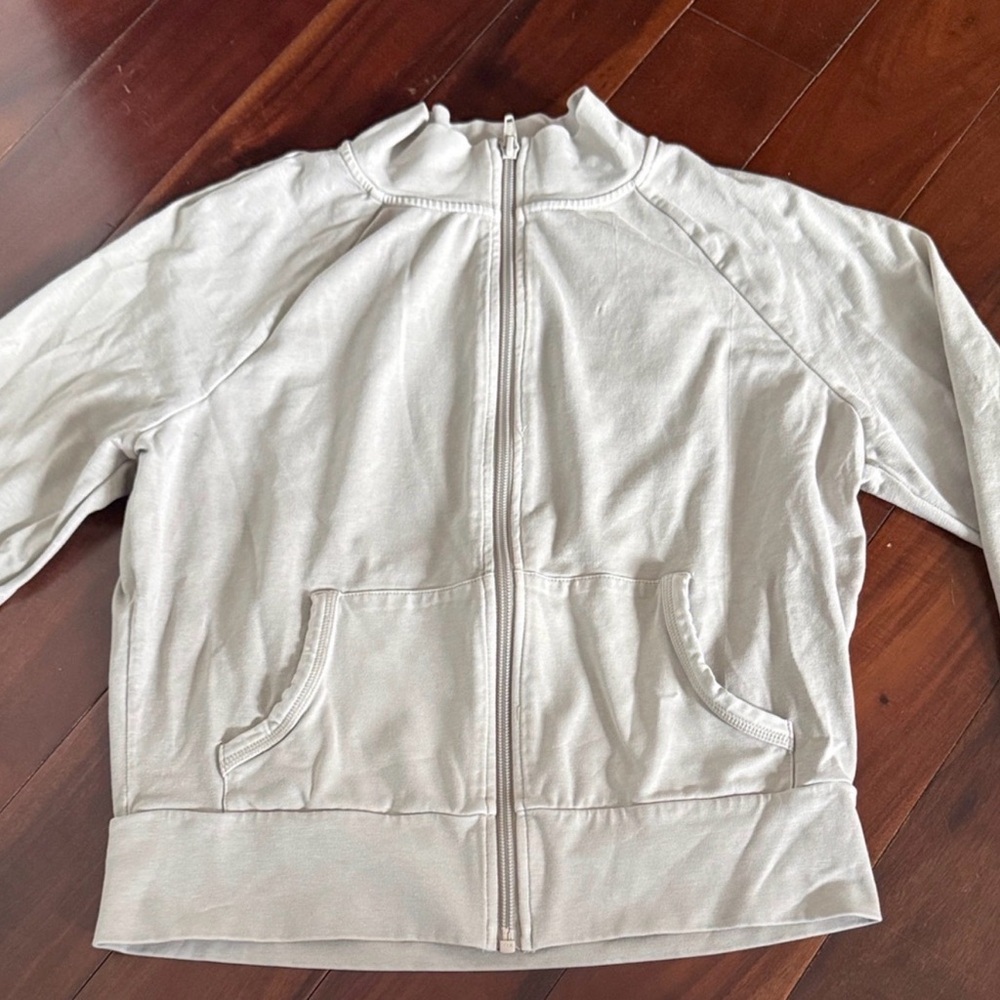 SKIMS Light Gray Zip-Up Hoodie